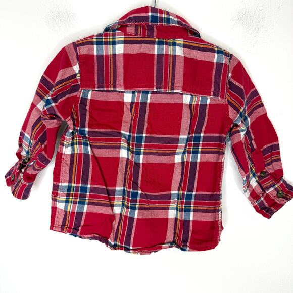 Carter's Baby Boy Plaid Button Down Shirt One Piece Set Red Blue Size 9 Months - Picture 5 of 13
